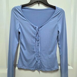 Women's Light Pastel Blue Long Sleeve Shirt